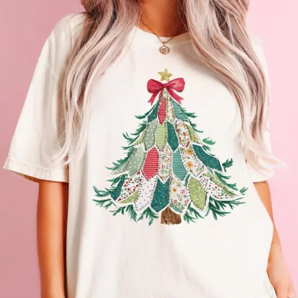 Tops - Christmas Tree Shirt, Cute Christmas Tree Shirt, Christmas Gift